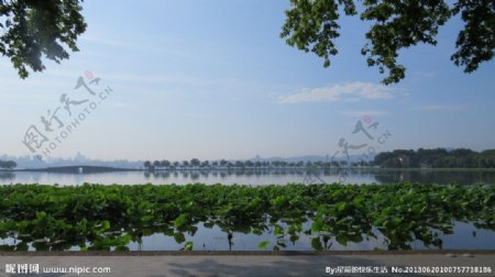 杭州西湖白堤锦带桥图片