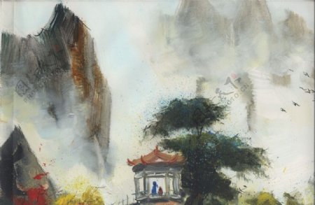 中式风景画图片