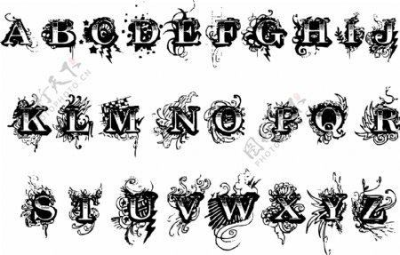 字母花纹图片