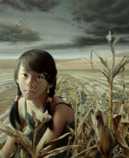 玉米地的女孩子图片