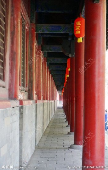 中式建筑外部廊道图片