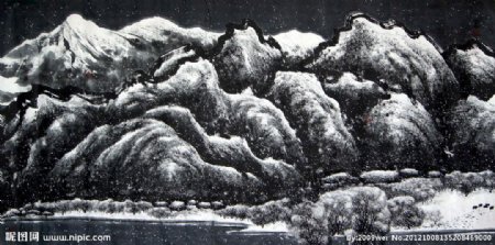 江山雪飘图片