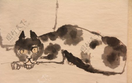 潘天寿猫局部图片