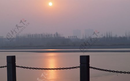汾河夕阳图片