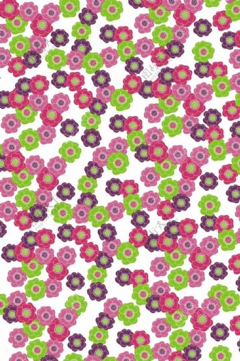 紫绿粉红花整版丝印图片