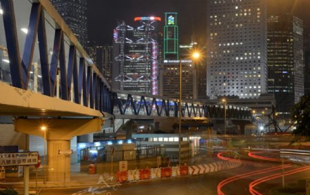 香港码头天桥高清摄影图片
