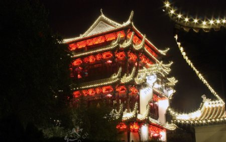 镇江阁之夜景图片