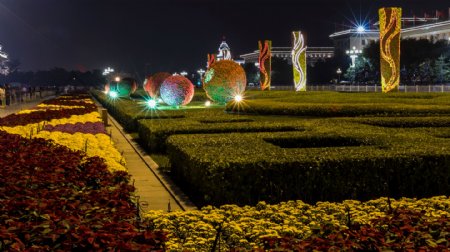 天安门广场夜景图片