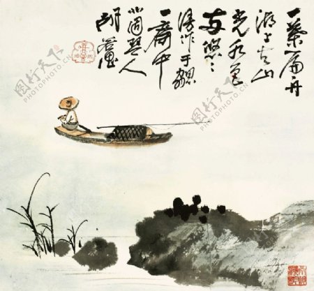 春江渔翁图图片