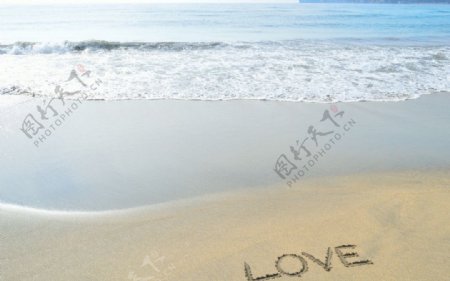 浪漫沙滩海滩风景图片