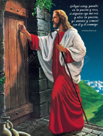 耶稣敲门图片