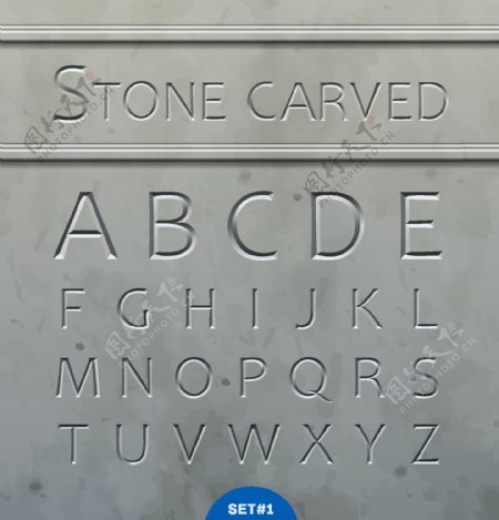 石碑雕刻字母图片