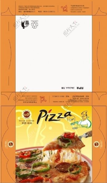 披萨包装盒带刀模图片