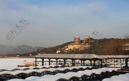 颐和园冬景图片