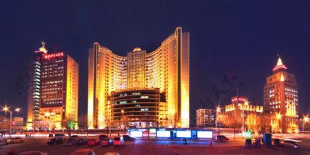 沧州市中心医院夜景实景图片