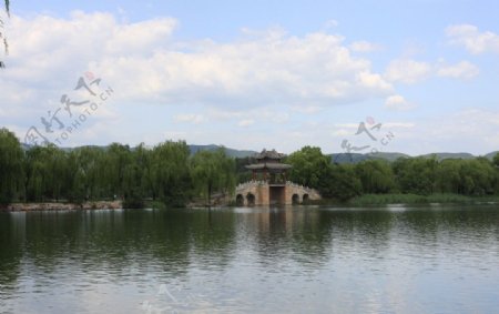 颐和园昆明湖西提柳桥图片