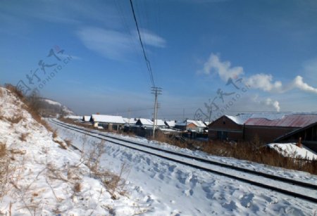 潮查北山冬天风景图片