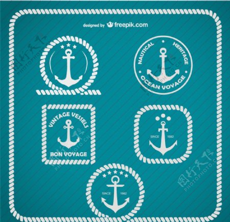 锚标志海洋模板图片