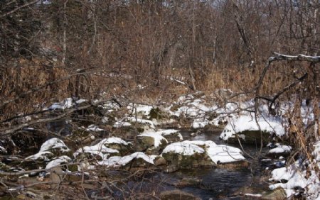 雪域溪流图片