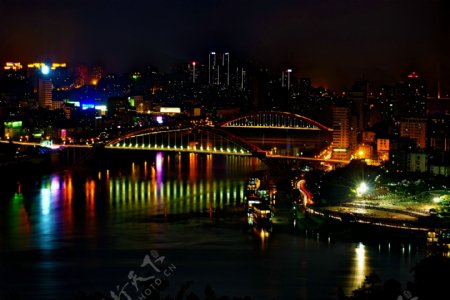 宜宾双桥夜景图片