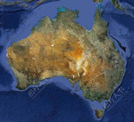 澳大利亚卫星遥感图图片