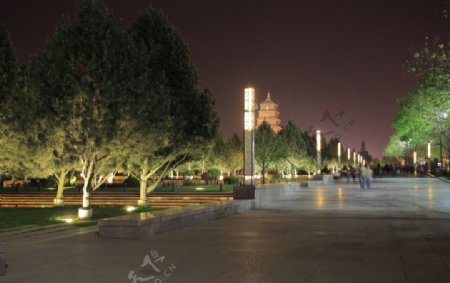 西安大雁塔夜景图片
