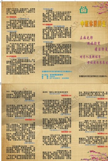 中医体质分类三折页图片