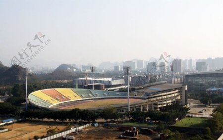 鸟瞰柳州市体育中心图片