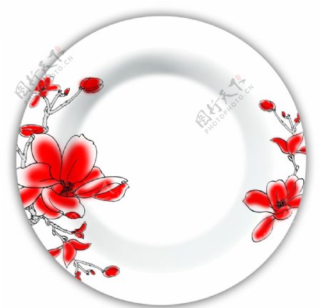 餐具花纹时尚红花图片