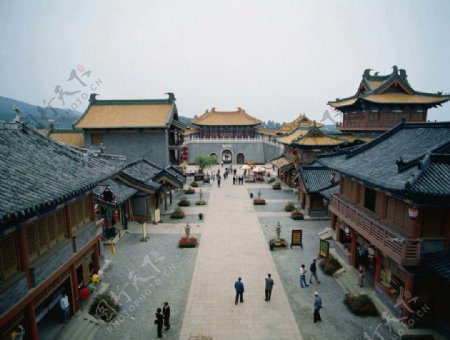 中国古代城楼街道图片