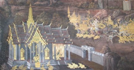 泰国皇宫玉佛寺内壁画图片