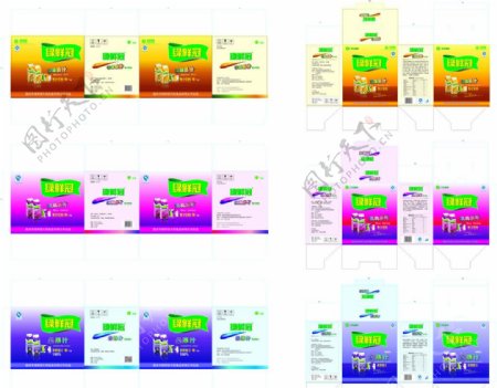 绿鲜冠果汁饮料外包装箱图片
