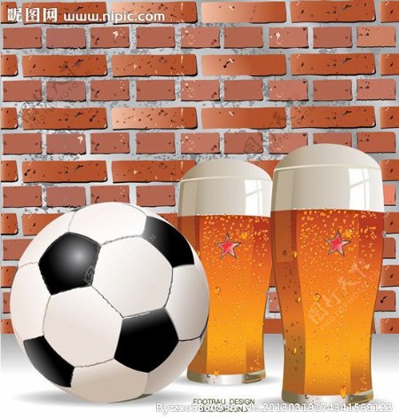 足球啤酒图片