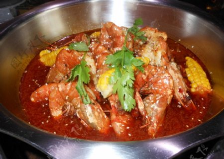 海鲜锅大虾图片