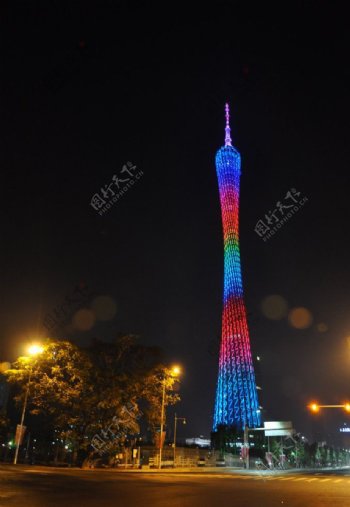 广州塔彩色LED图片