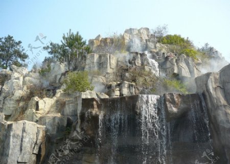 岩石瀑布图片