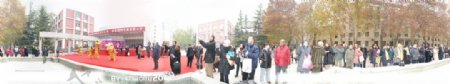 北京语言大学舞狮360度全景图片