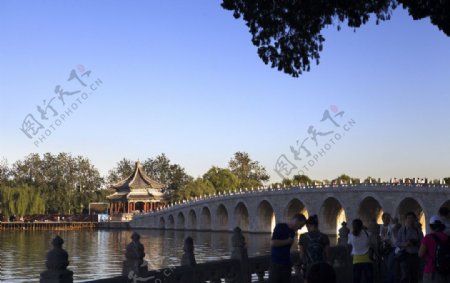 颐和园十七孔桥图片