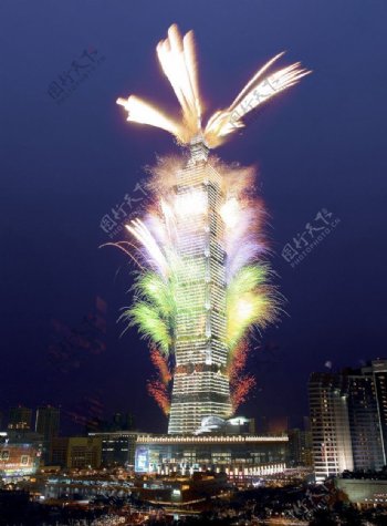 Taipei101新年烟火秀图片