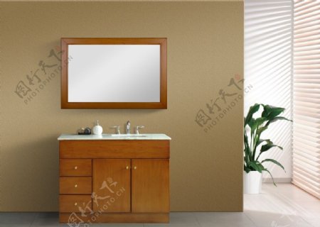 棕色浴室柜图片