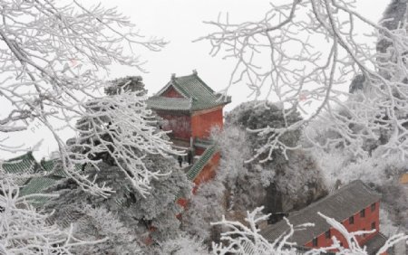 武当山雪景图片