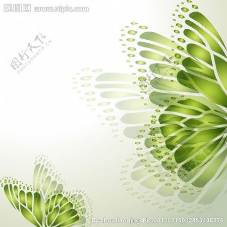 动感抽象的绿叶发芽图片