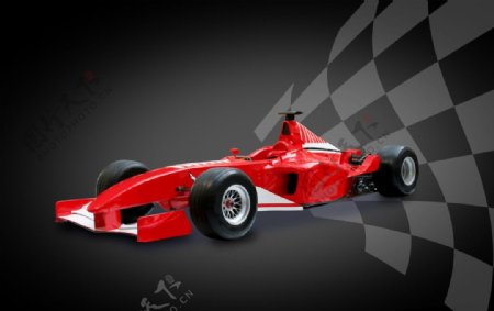 高清红色F1赛车图片