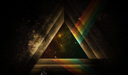 三角彩虹图片