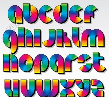 彩虹字母图片