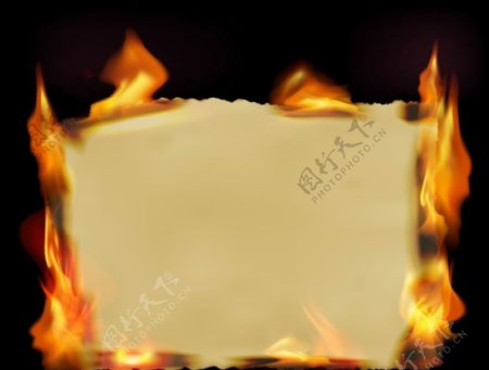 燃烧的牛皮纸图片