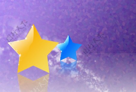 3D炫彩卡通水晶星星图片