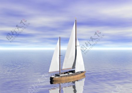 海上航行的小船图片