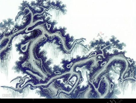 松树水墨画高分辩率清晰2图片