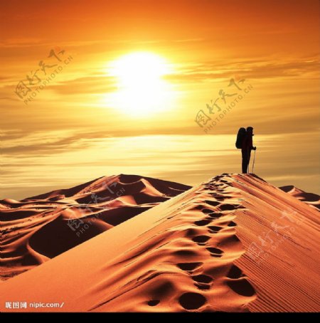 黄昏沙漠图片素材
